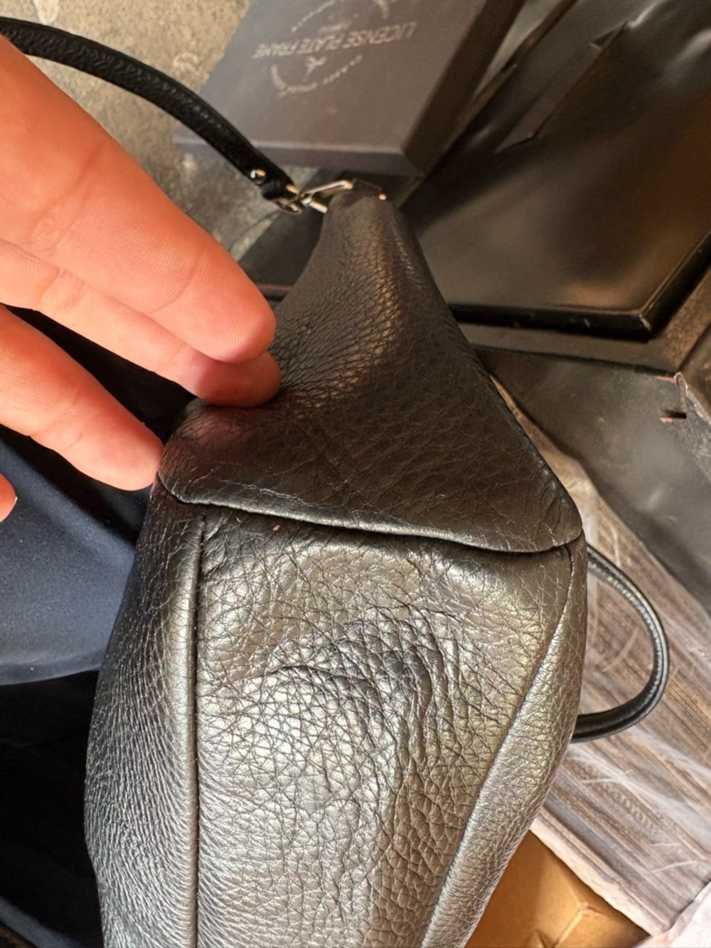Coach Black Pebbled Leather Shoulder Satchel with Silver Hardware - Picture 7 of 12